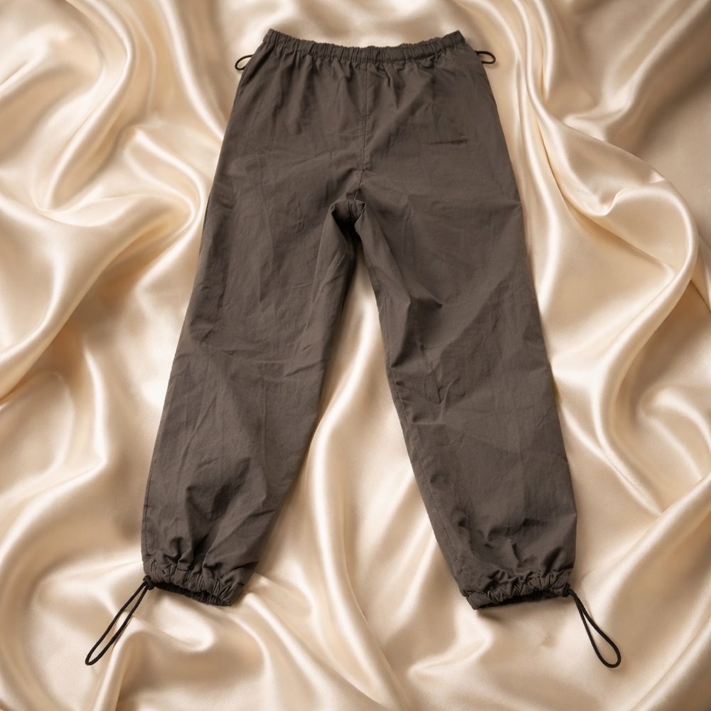 Zoe  Gray Nylon Cargo Pants